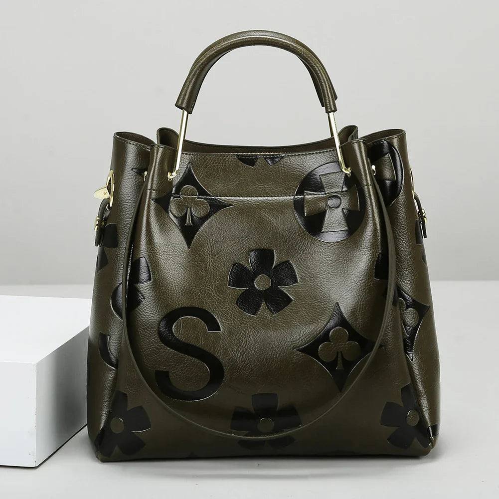 Floral Print Leather Crossbody Bag