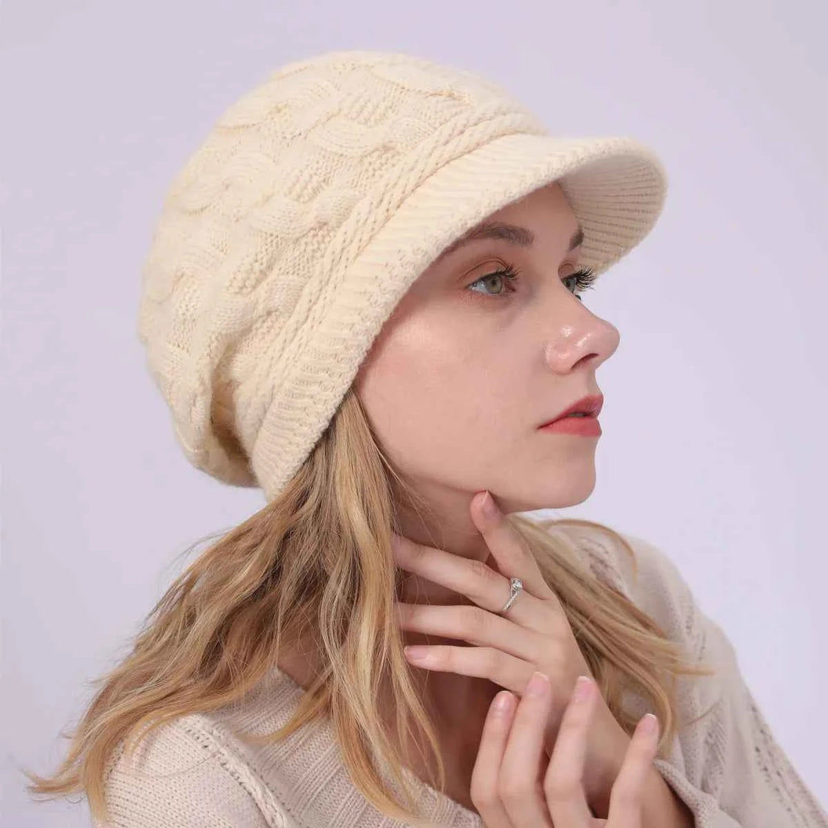 Winter Women's Wool-Blend Knitted Newsboy Cap