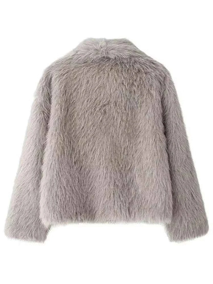 Women's Faux Fur Cropped Winter Jacket
