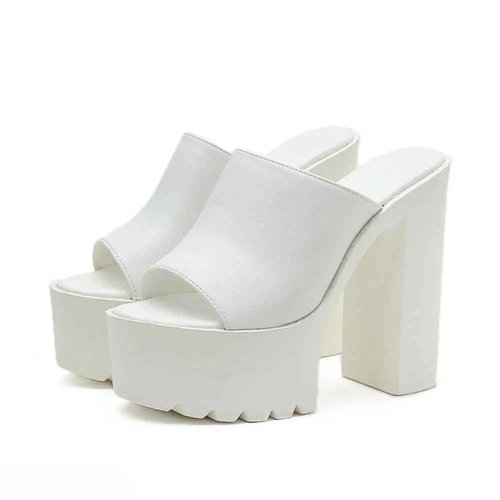 Stella Glossy Wedge Mules