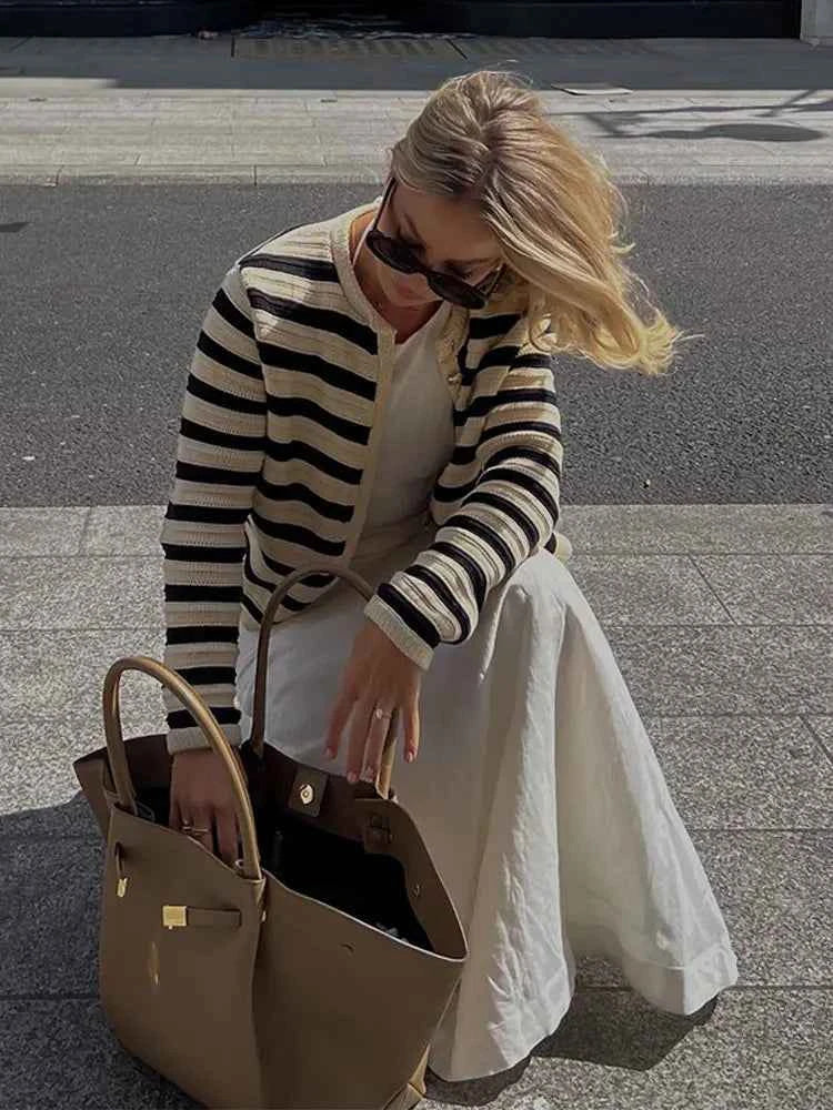 Women's Striped Cardigan