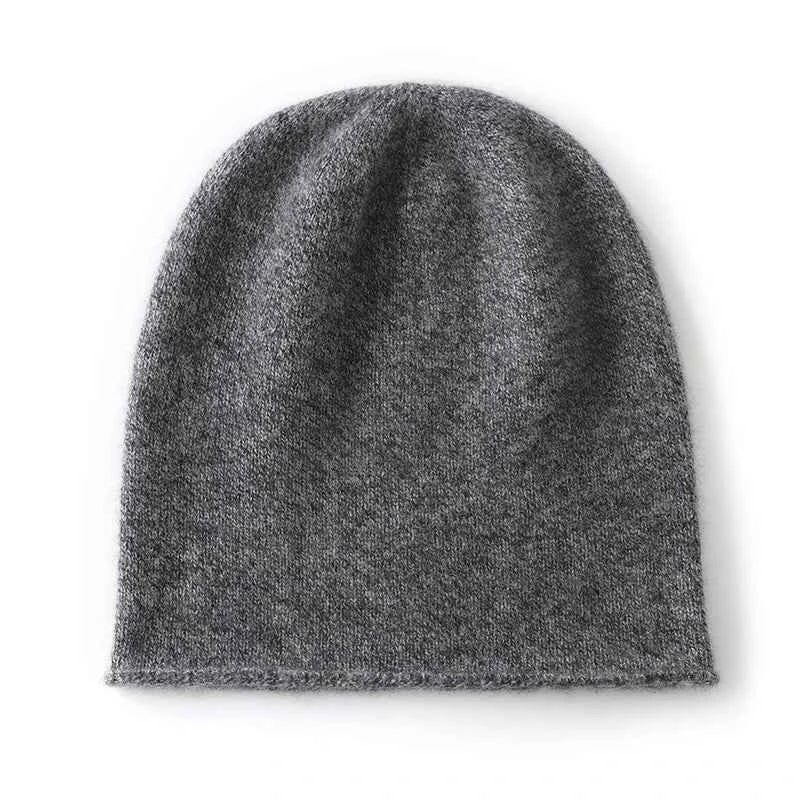 Unisex Cashmere Knitted Beanie - Cozy Winter Hat for Outdoor Casual Style