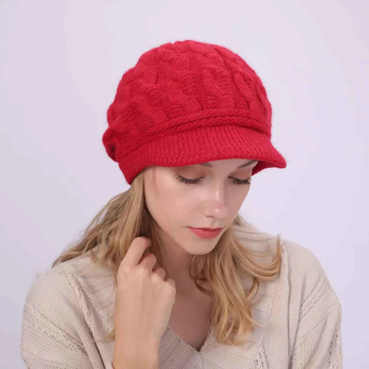Winter Women's Wool-Blend Knitted Newsboy Cap