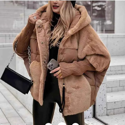 Women's Winter Velvet Jacket - Chic Loose Casual Coat for Winter Streetwear