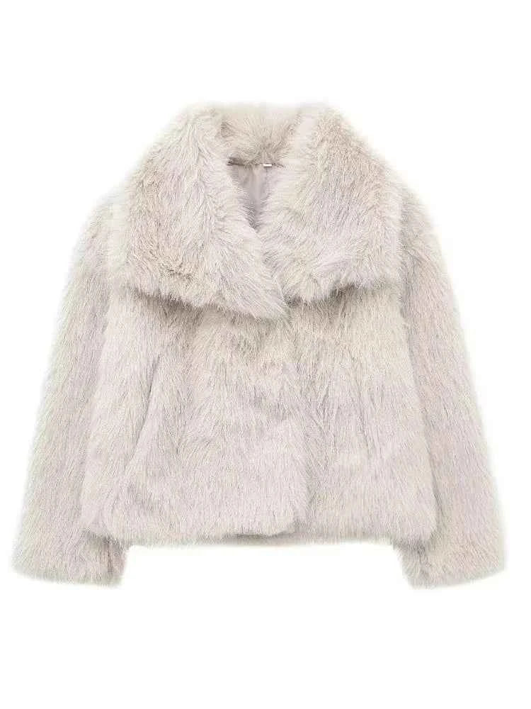 Women's Faux Fur Cropped Winter Jacket