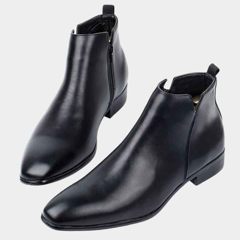 Men’s Retro Side-Zip Leather Boots – Classic Casual Ankle Boot
