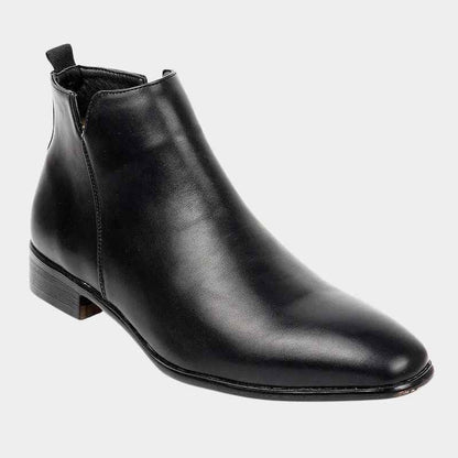 Men’s Retro Side-Zip Leather Boots – Classic Casual Ankle Boot