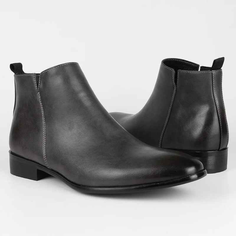Men’s Retro Side-Zip Leather Boots – Classic Casual Ankle Boot