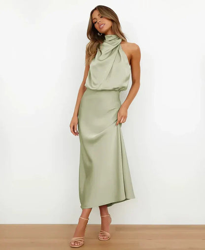 Solène High Waist Midi Dress