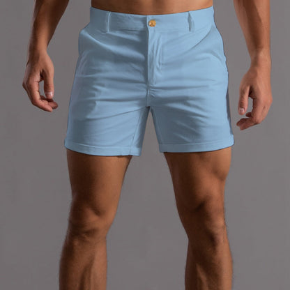 Tailored Men's Slim Fit Shorts with Button Closure for Smart Summer Style 2