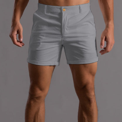 Tailored Men's Slim Fit Shorts with Button Closure for Smart Summer Style 3