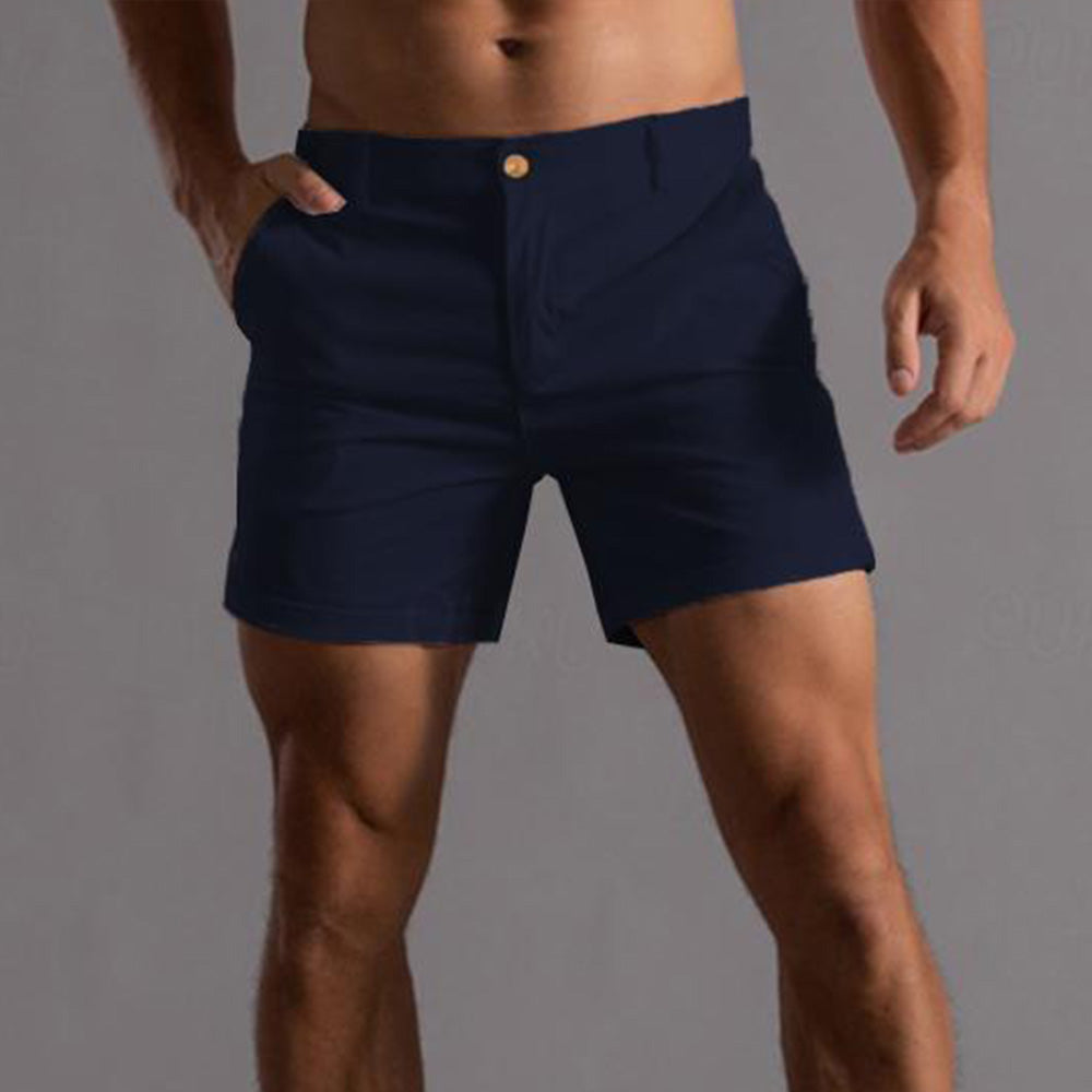 Tailored Men's Slim Fit Shorts with Button Closure for Smart Summer Style 4