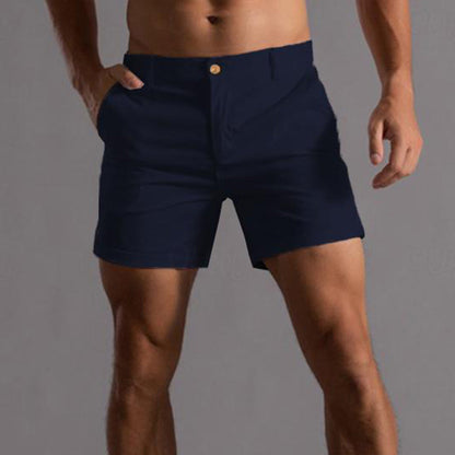Tailored Men's Slim Fit Shorts with Button Closure for Smart Summer Style 4