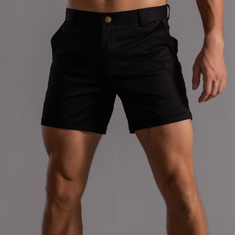 Tailored Men's Slim Fit Shorts with Button Closure for Smart Summer Style 5