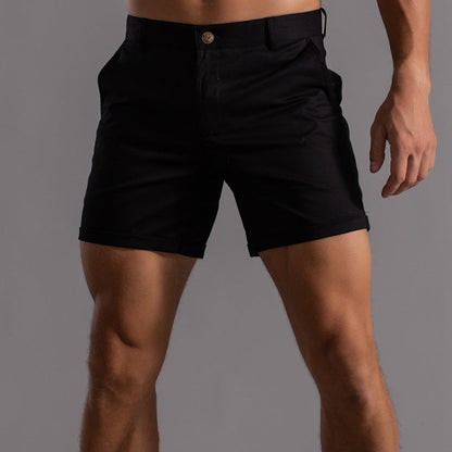 Tailored Men's Slim Fit Shorts with Button Closure for Smart Summer Style 5