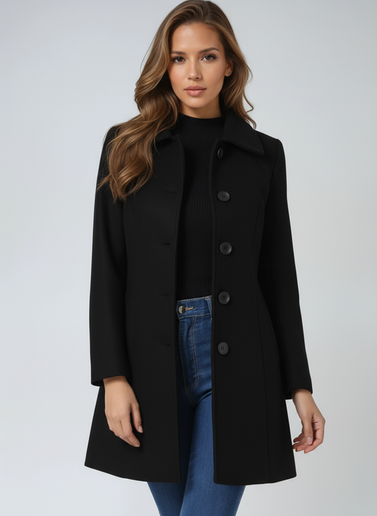 Josephine Women's Classic Single-Breasted Winter Trench Coat - Navenport