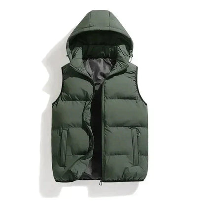 Warm Sleeveless Jacket | Stylish Winter Coat with Detachable Hood