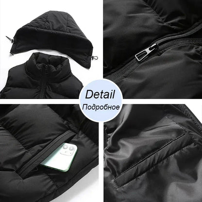 Warm Sleeveless Jacket | Stylish Winter Coat with Detachable Hood