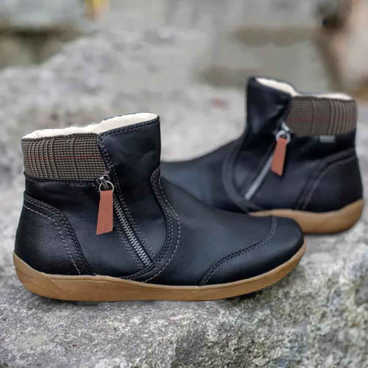 Waterproof Leather Orthopedic Boots with Slip-Resistant Sole