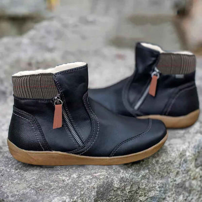 Waterproof Leather Orthopedic Boots with Slip-Resistant Sole