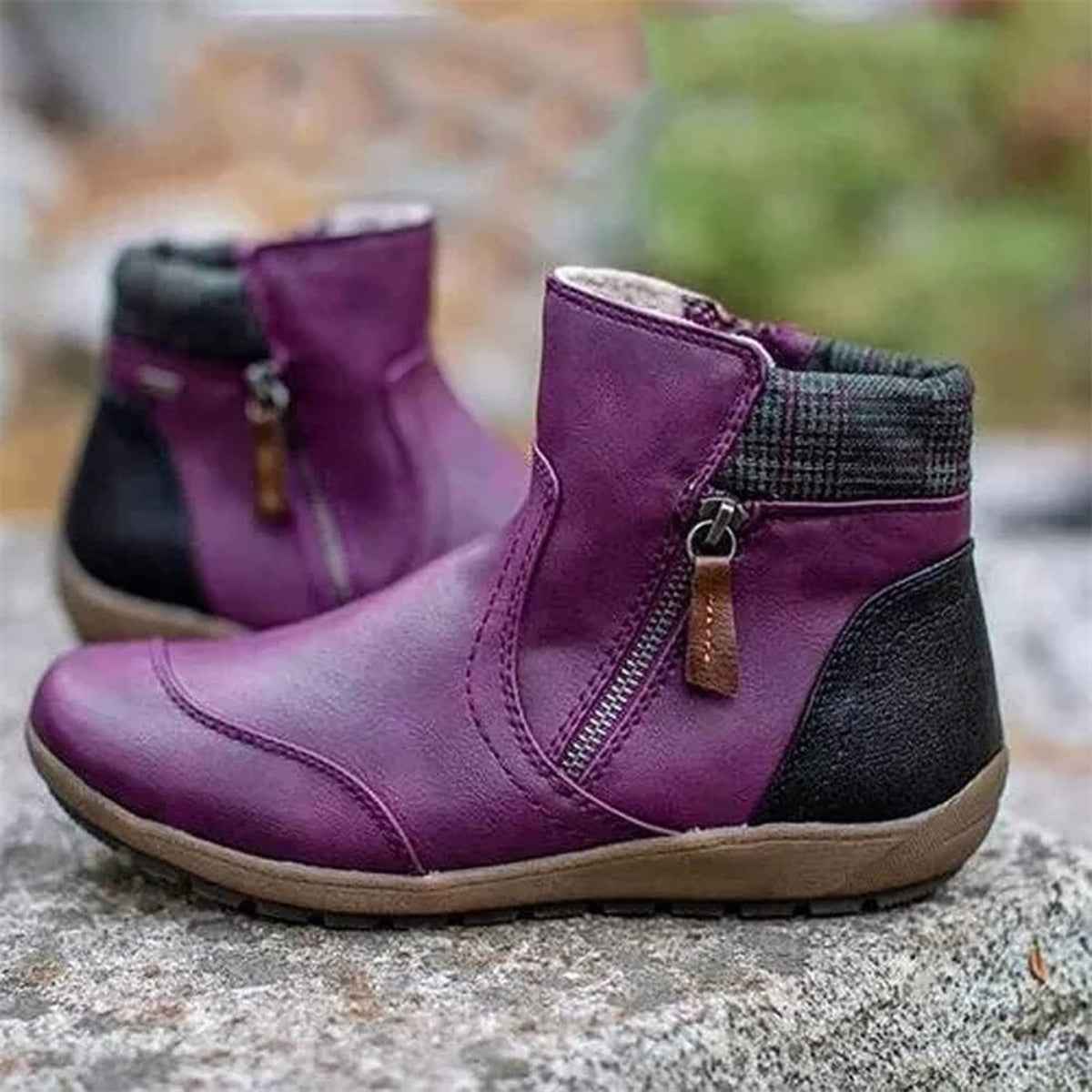 Waterproof Leather Orthopedic Boots with Slip-Resistant Sole