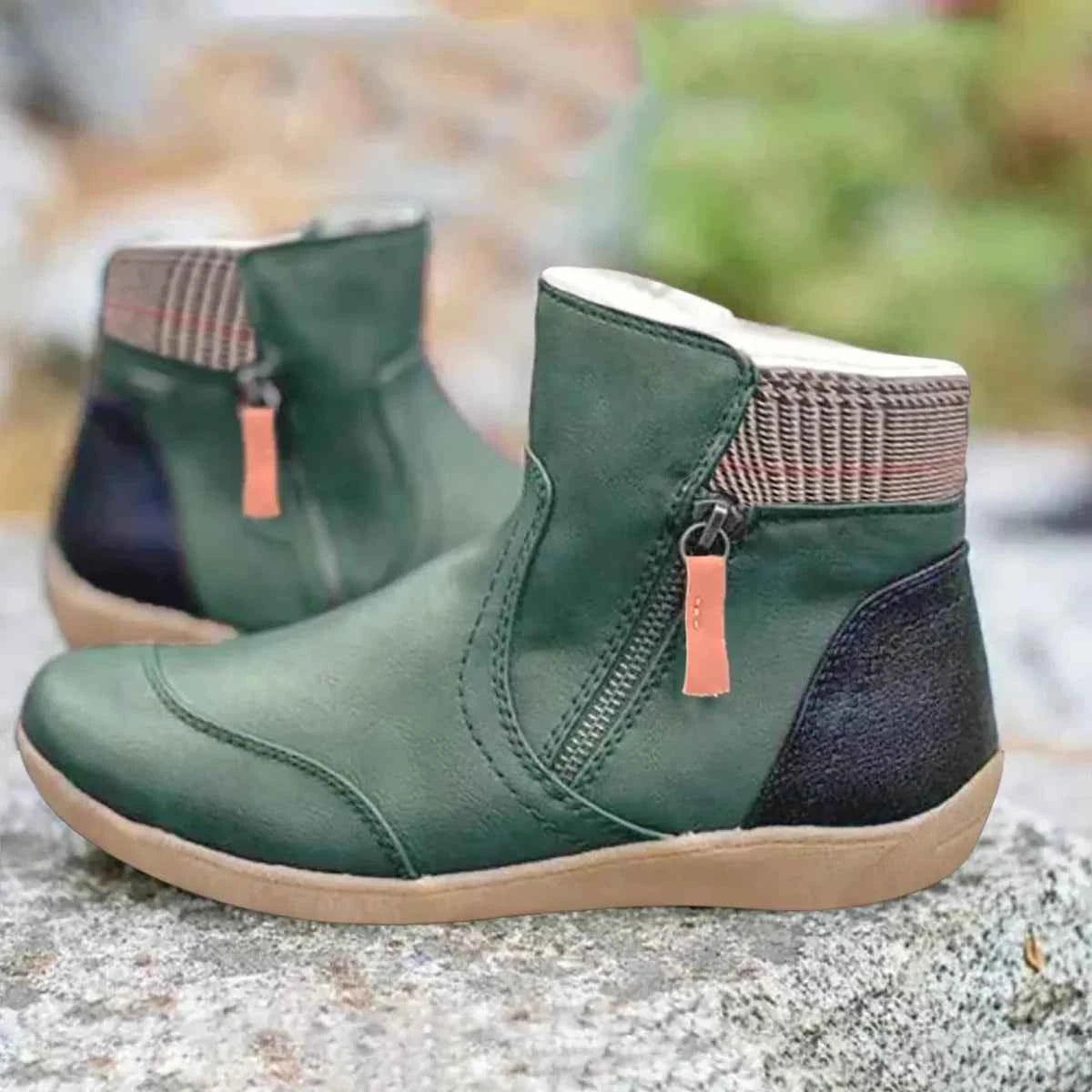 Waterproof Leather Orthopedic Boots with Slip-Resistant Sole