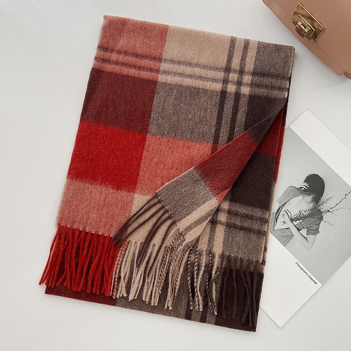 Cashmere Wool Tartan Plaid Scarf - Stylish Winter Shawl - Navenport