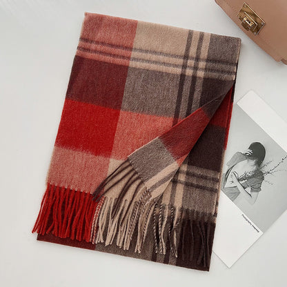 Cashmere Wool Tartan Plaid Scarf - Stylish Winter Shawl - Navenport