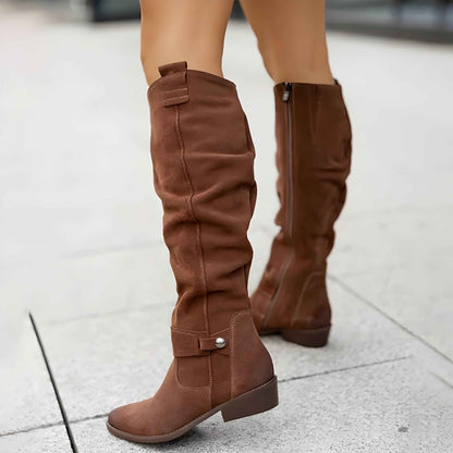 Women's Knee-High Boots with Side Zip