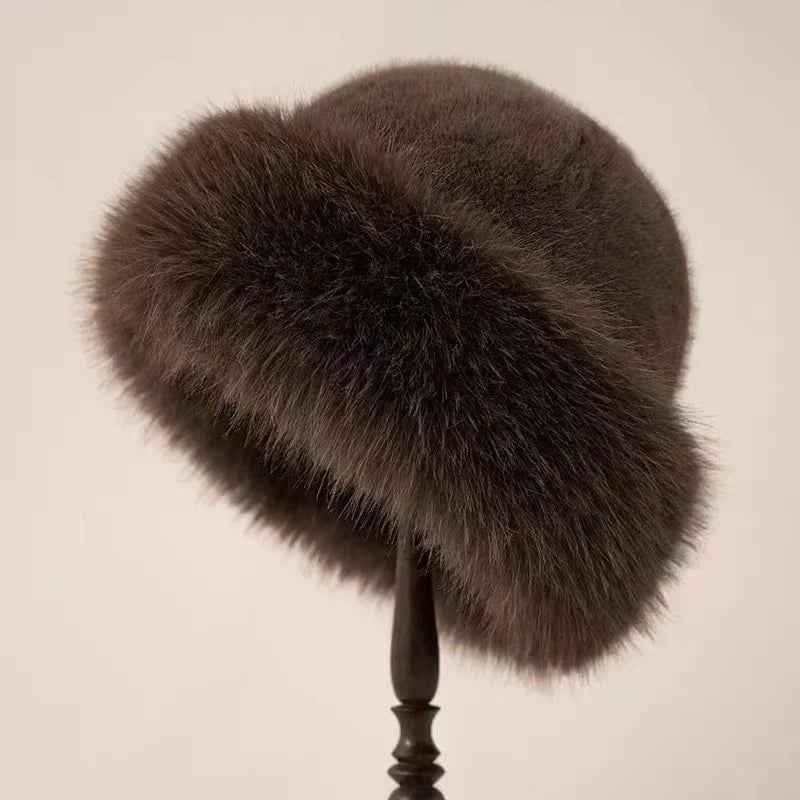 Women's Fur Winter Hat with Ear Coverage