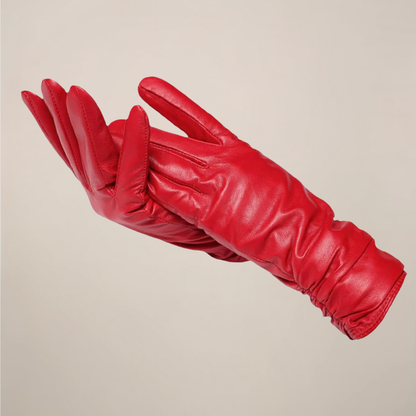 Classic Women's Gloves with Elegant Ruched Wrist Detail - Navenport