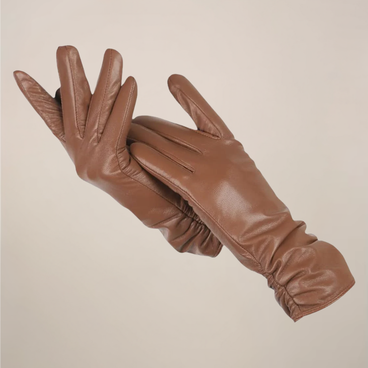 Classic Women's Gloves with Elegant Ruched Wrist Detail - Navenport
