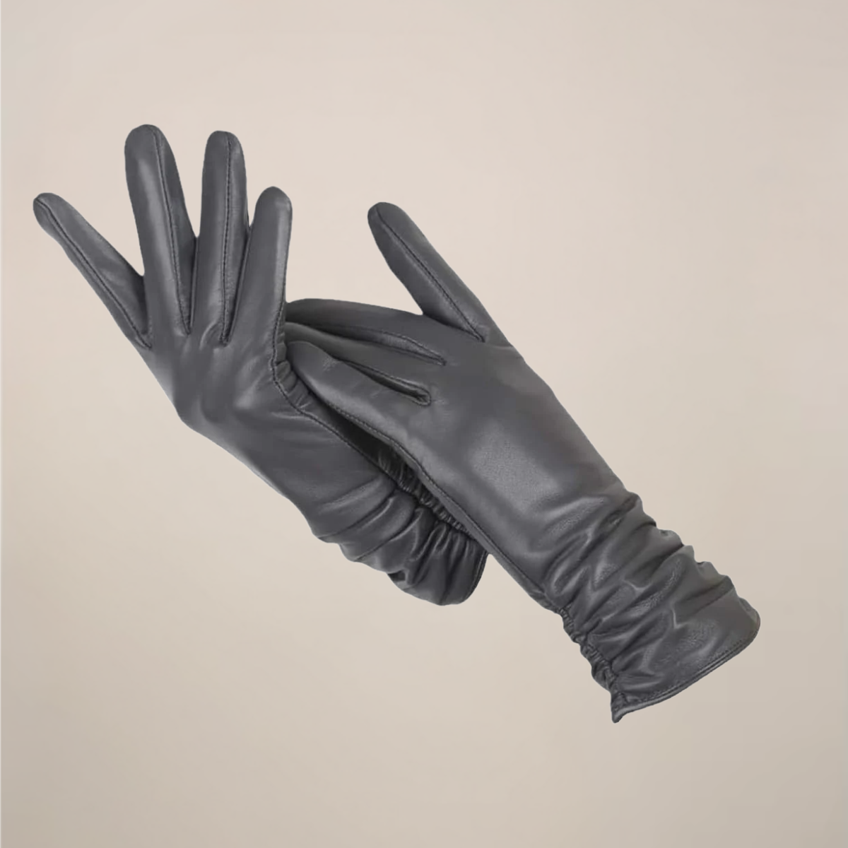 Classic Women's Gloves with Elegant Ruched Wrist Detail - Navenport
