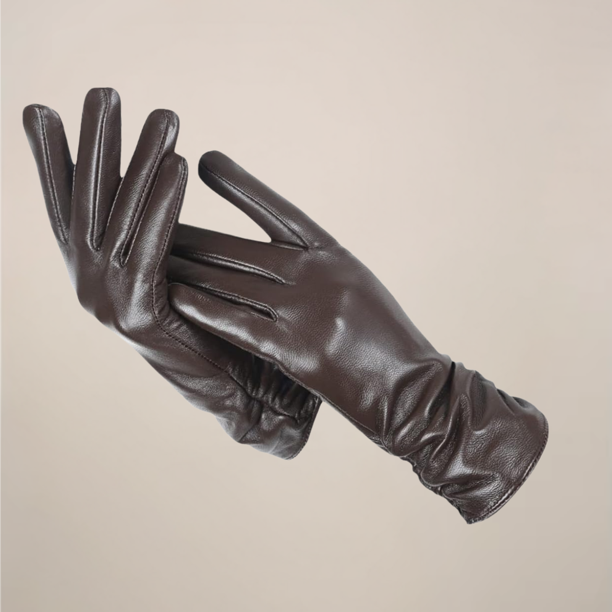 Classic Women's Gloves with Elegant Ruched Wrist Detail - Navenport