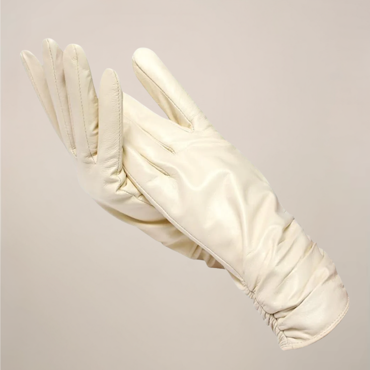Classic Women's Gloves with Elegant Ruched Wrist Detail - Navenport