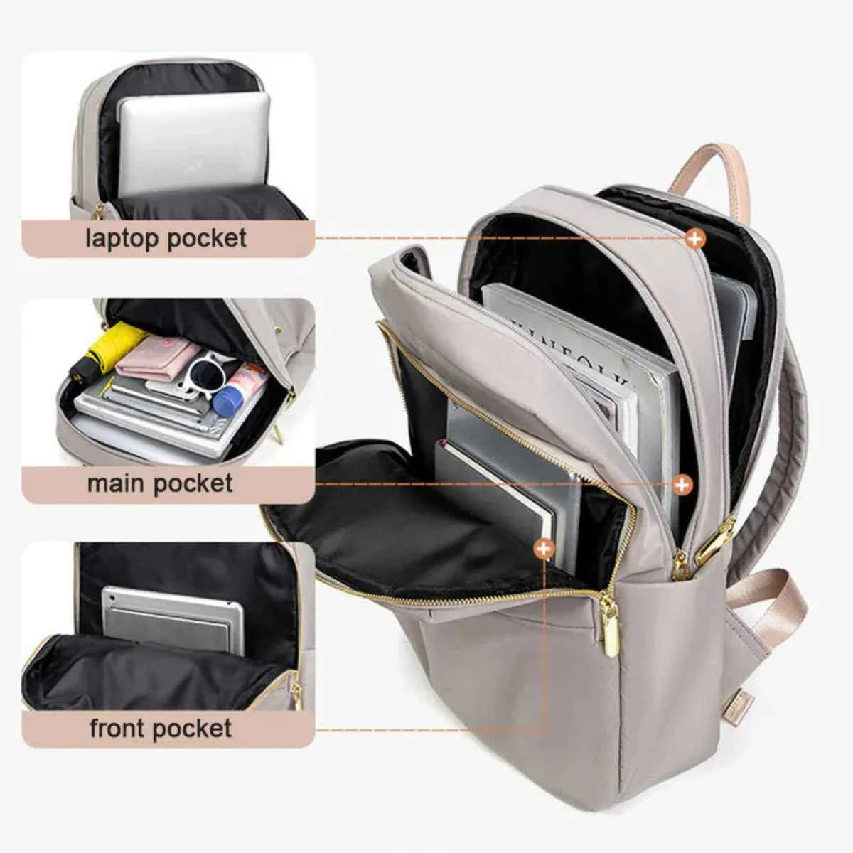 Women's Multifunctional Waterproof Backpack With Laptop Compartment