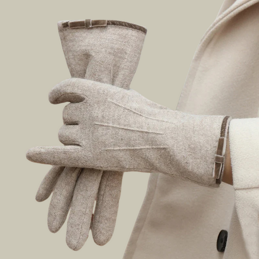 Chic Full-Finger Winter Gloves for Women with Stylish Bow Accent - Navenport