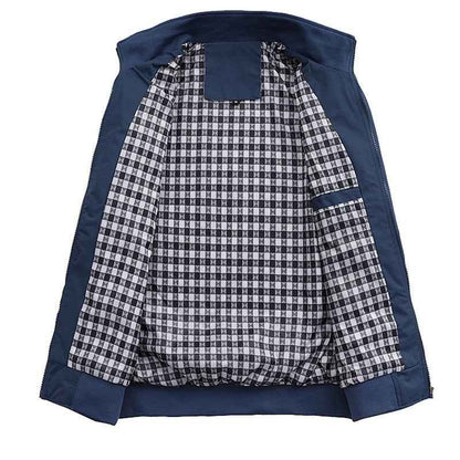 Men Bomber Jacket with Ribbed Cuffs