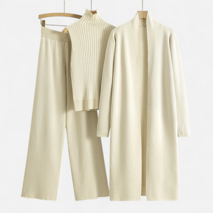 Women’s Knitted 3-Piece Cardigan Loungewear Set
