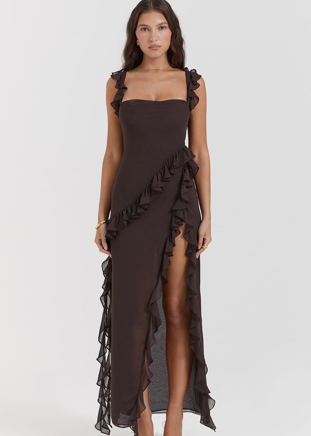 Ariela Ruffle Detail Dress