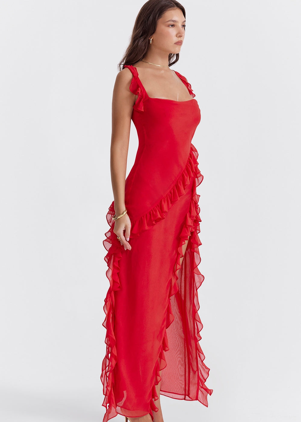 Ariela Ruffle Detail Dress