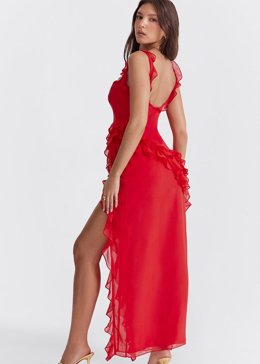 Ariela Ruffle Detail Dress