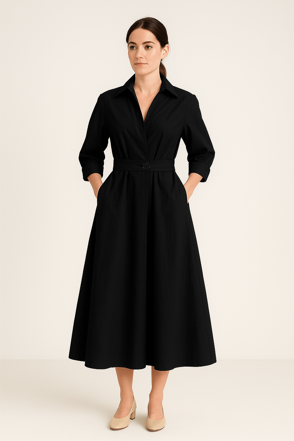 Enora Women's Cotton Shirt Dress with Relaxed Fit - Navenport