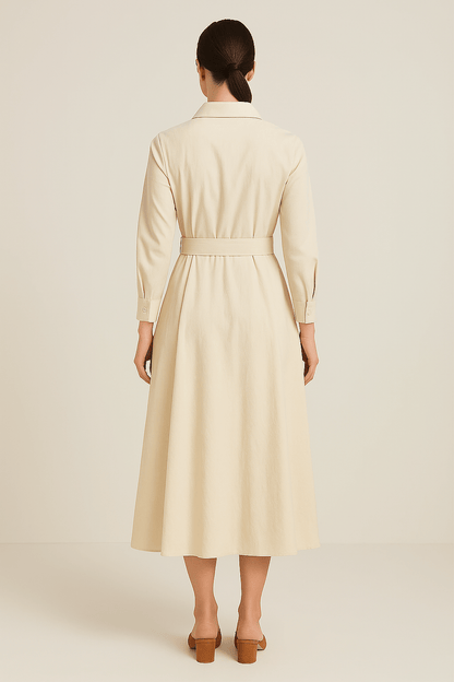 Enora Women's Cotton Shirt Dress with Relaxed Fit - Navenport