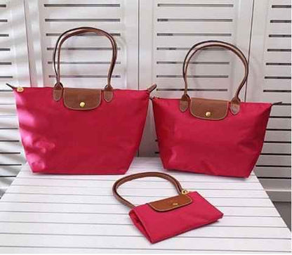 Elegance-Urban Women’s Handbag – Nylon Fabric – Spacious Design – Leather Handles – Button Closure