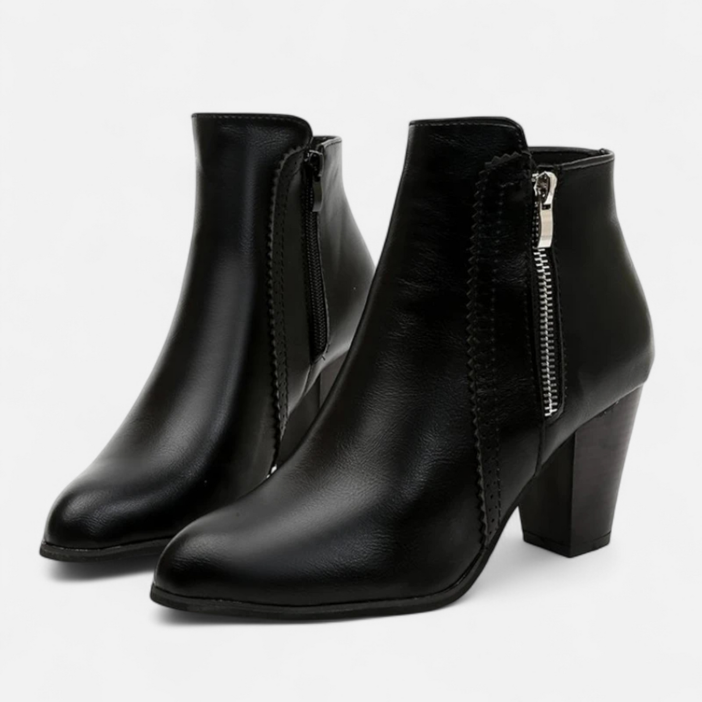 Women’s Leather Zip-Heel Boots