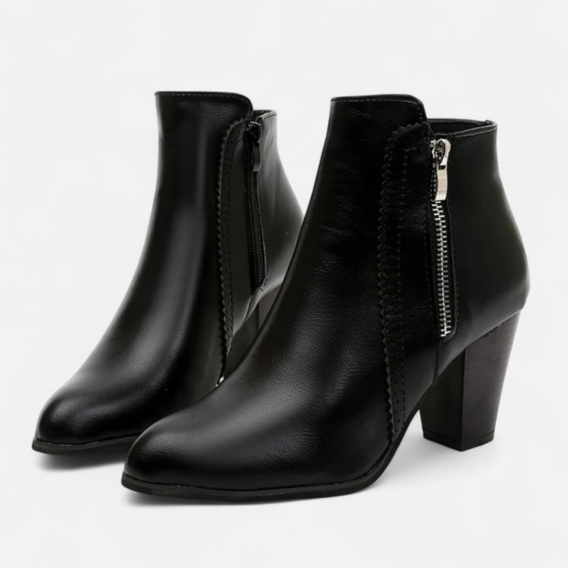 Women’s Leather Zip-Heel Boots