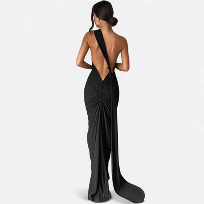 Backless Evening Dress with Scarf Tie for Women