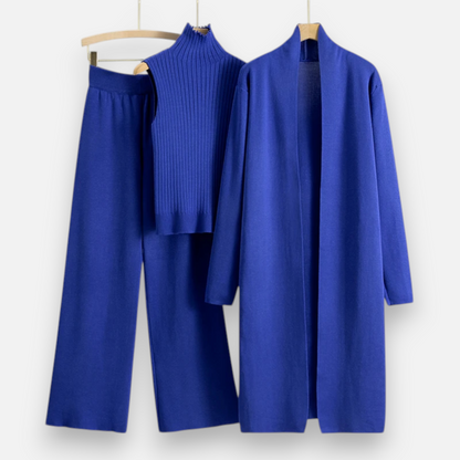 Women’s Knitted 3-Piece Cardigan Loungewear Set