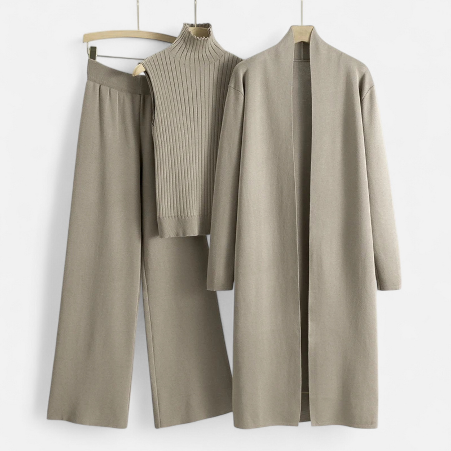 Women’s Knitted 3-Piece Cardigan Loungewear Set